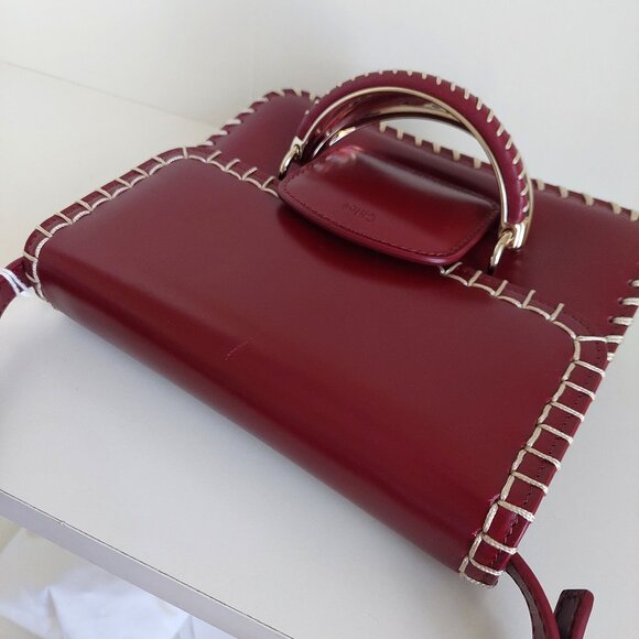 CHLOE Kattie Dark Ruby Red Crossbody Bag - Picture 5 of 17